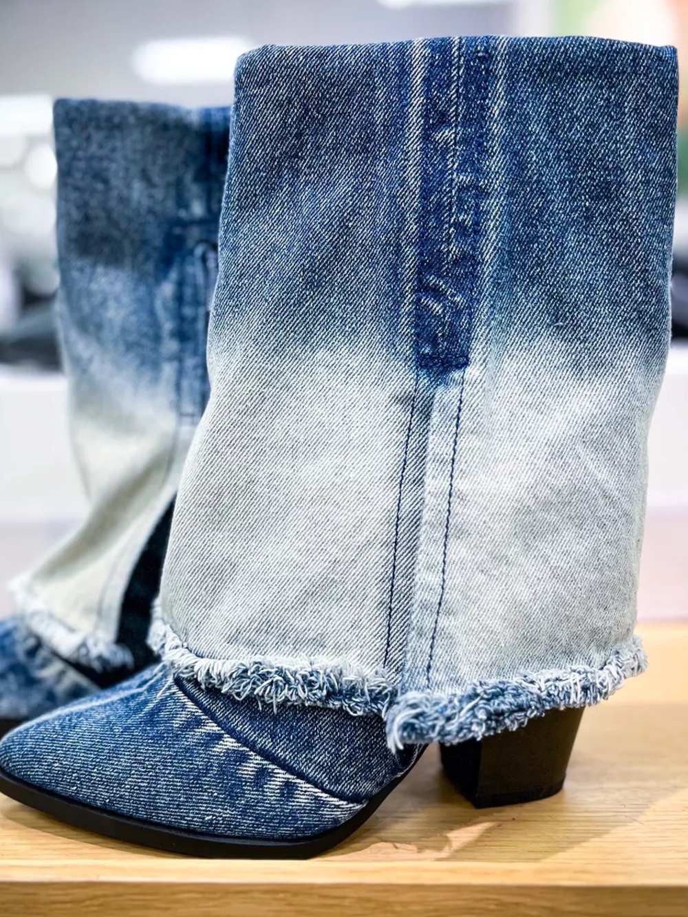 Wild Fable Blue Jean Denim Cowgirl Boots